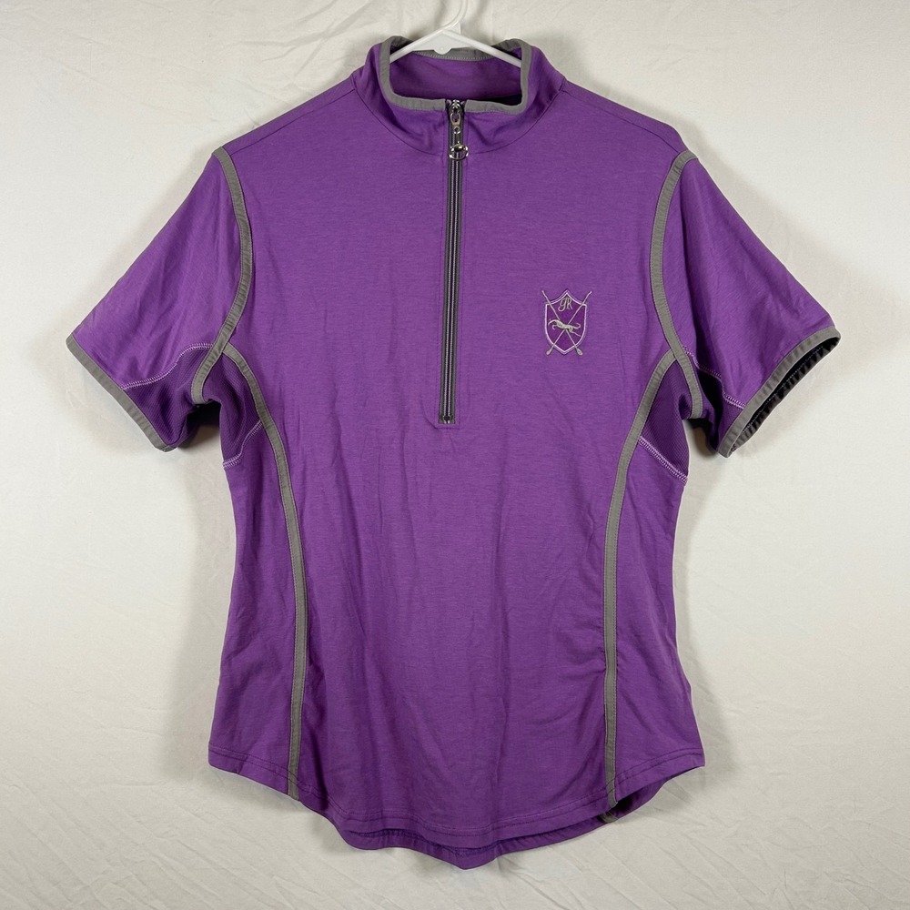Good‎ Rider Ideal Show Shirt Amethyst Purple Equestrian Quarter Zip Top XL NEW